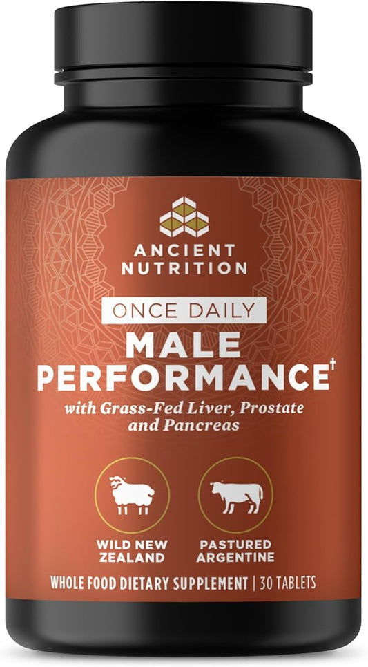 Ancient Nutrition Organ Supplements for Men, Once Daily Grass-Fed and Wild Organ Complex Capsules, Liver, Prostate, Pancreas Supports Male Performance, Healthy Aging, 30 Ct