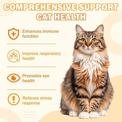 L-Lysine Supplement for Cats 1000 mg/Scoop L Lysine Oral Powder with L-Lysine Prebiotics Krill DMG for Kittens Sneezing Runny Nose Immune Respiratory System Eye Health 7 OZ Chicken Flavor
