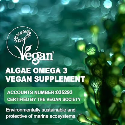Vegan Omega 3 Supplement Gummies 1000mg for Women & Men, Omega 3 Fish Oil Alternative w/CoQ10, Astaxanthin, Vitamin A, E, D3 for Brain, Eye, Antioxidant - Algae DHA 640mg & EPA 290mg, Sugar Free 1Pack