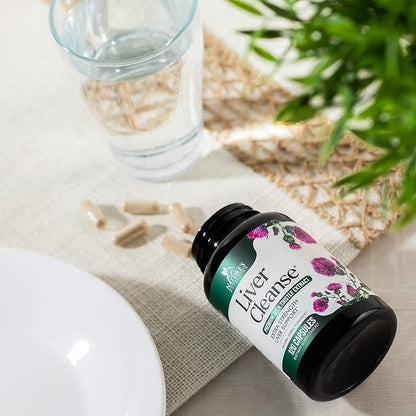 Liver Cleanse Detox & Repair Supplement – 21 Herb Formula with Milk Thistle, Dandelion, Artichoke, Chicory Root & Beet – Natural Liver Support for Detox & Wellness – Non-GMO, Vegan – 120 Capsules