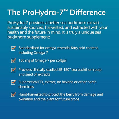 Euromedica ProHydra-7 - Dietary Supplement with Essential Fatty Acids - Nutritional Supplement to Support Skin Health with Sea Buckthorn, Berry Pulp & Seed Oil - 60 Softgels