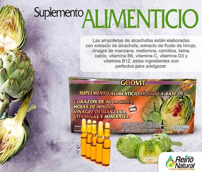 2 Pack de Alcachofivida con 30 Ampollas de Plástico. 60 Unidades de Alcachofivida.10.14 oz.