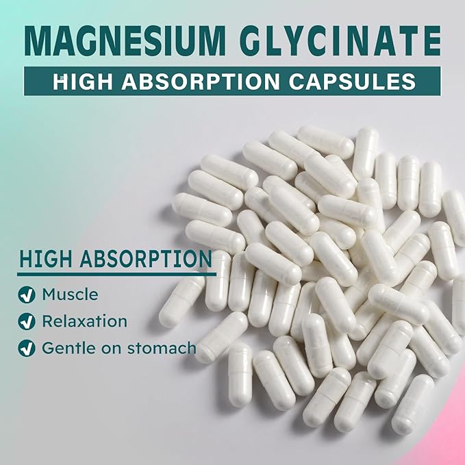 Magnesium Glycinate 400 MG per Serving 100% Chelated for High Absorption, Gentle On Stomach, Non-GMO, 90 Vegetarian Capsules