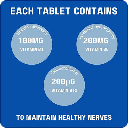 Neurobravo Vitamin B1, B6, B12 Tablets for Nerve Health, Nerve Pain, Numbness, Muscle Stiffness, Muscle Cramp, Impaired Sensation