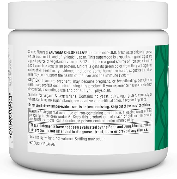 Source Naturals Chlorella, from Yaeyama Powder, 8 Ounce