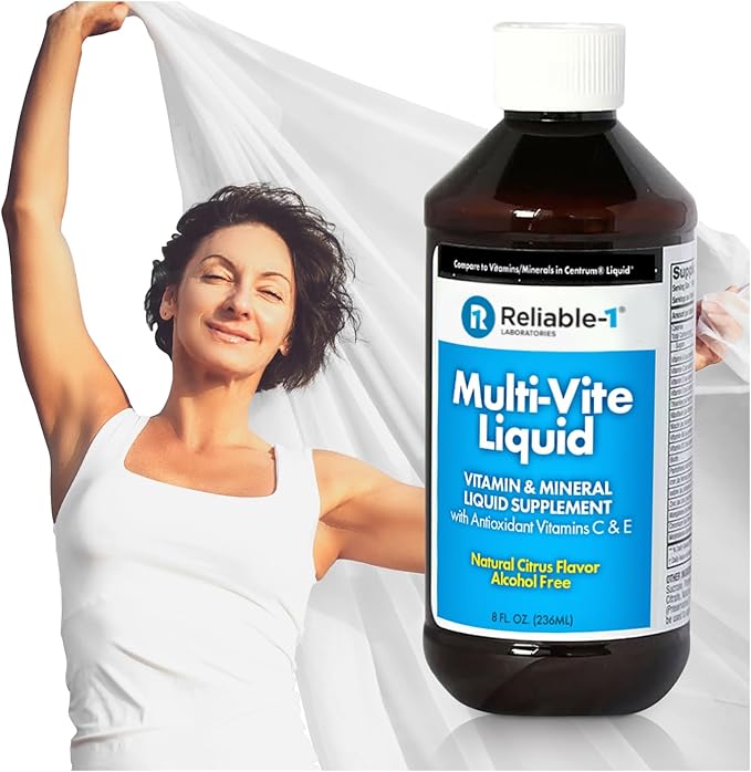 Reliable-1 Laboratories Multi-Vite Liquid Multivitamin for Adults Liquid Vitamins Antioxidant Supplement for Immunity, Metabolism and Energy Support | 8 FL.OZ.