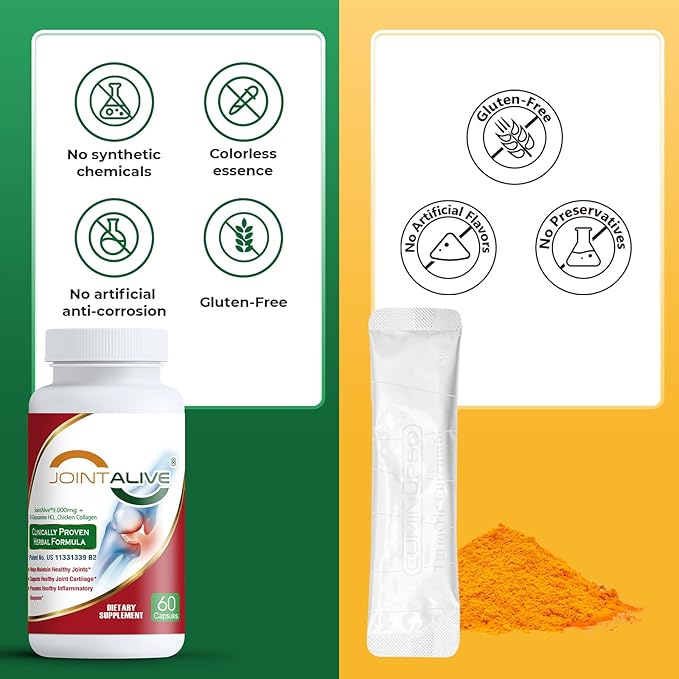 JointAlive Advanced Joint Support Supportment and Turmeric Powder, Glucosamine Chondroitin, Curcumin Drink Mix