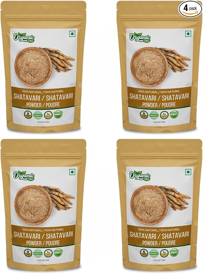 Organic Shatavari Powder for Wellness - 8oz (227g) - Pack of 4