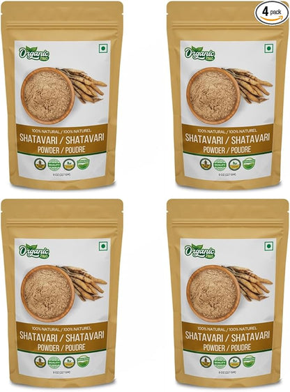 Organic Shatavari Powder for Wellness - 8oz (227g) - Pack of 4