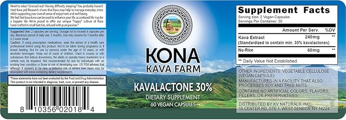 30% Kavalactone Kava Extract Capsules (60 Capsules)