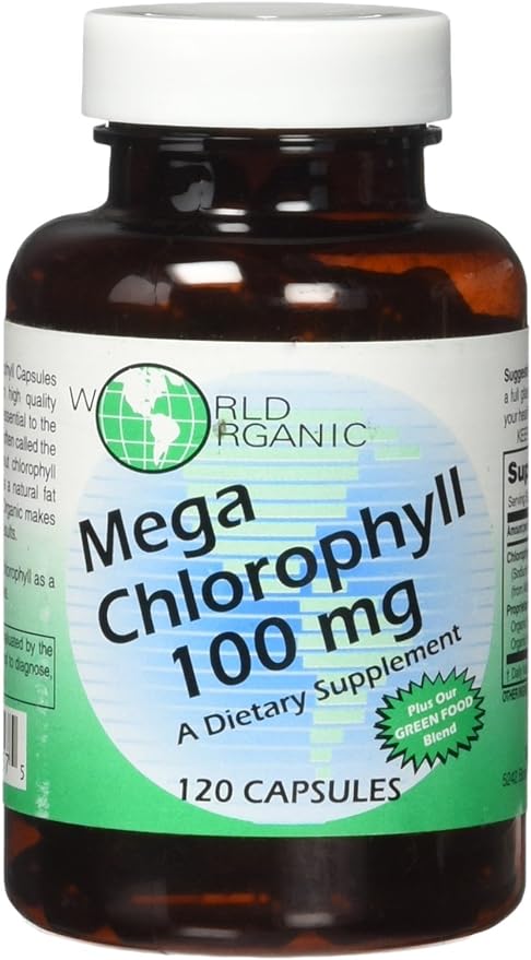 World Organics 100 mg Mega Chlorophyll, 120 Count
