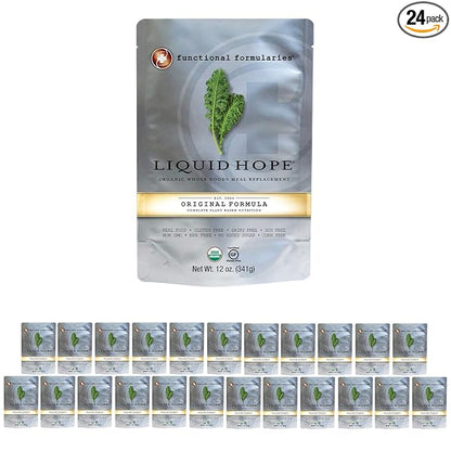 Functional Formularies Liquid Hope Organic Tube Feeding Formula And Nutritional Meal Replacement Supplement, 12 Oz Pouch, Pack of 24