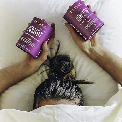 FRISKA Nightly Reboot Enzyme and Probiotics Supplement, Promotes Better Digestion and Sleep, Supports Gut Health for Men and Women, Melatonin, Chamomile, 90 Capsules
