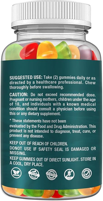 (1-Pack) Organic Hemp Gummies High Potency Edibles Hemp Oil Gummy Supplement Advanced Extra Strength - Extract from Hemp Plant Vegan, Non-GMO