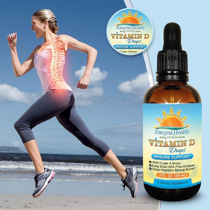 Vitamin D Drops for Baby, Kids and Adults - Pure Liquid D3 - Easy Dose Dropper - 2 Ounce Supply from Natural Health Goodies