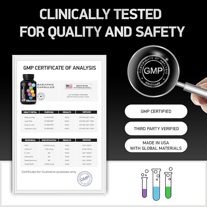 Bariatric Multivitamin with Iron for Women & Men - Post Gastric Bypass Vitamins and Gastric Sleeve Bariatric Iron Vitamin Multivitamins -Non-GMO, Gluten-Free -One a Day, 30 Capsules