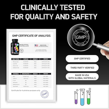 Bariatric Multivitamin with Iron for Women & Men - Post Gastric Bypass Vitamins and Gastric Sleeve Bariatric Iron Vitamin Multivitamins -Non-GMO, Gluten-Free -One a Day, 30 Capsules