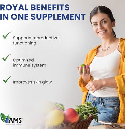 America Medic & Science Royal Jelly 500mg (60 softgels) | Superfood of The Queen Bee | Dietary Supplement for Women | Promotes Immunity and Fertility | Supports Skin, Liver, Heart, and Brain Health