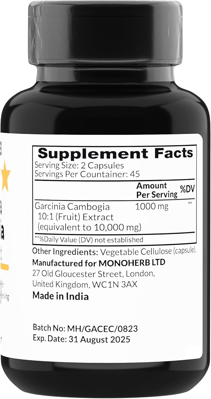 Garcinia Cambogia 1000 mg - 90 Veg Capsules - High Potency 10:1 Extract