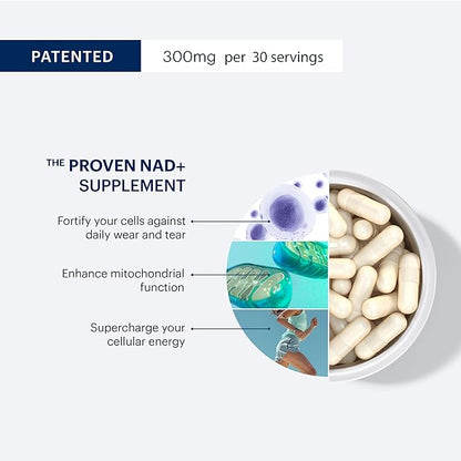 ELYSIUM Basis NAD Plus Supplement 30 Servings - with Nicotinamide Riboside 250mg and Pterostilbene 50mg - Healthy Aging Supplement & Cellular Energy