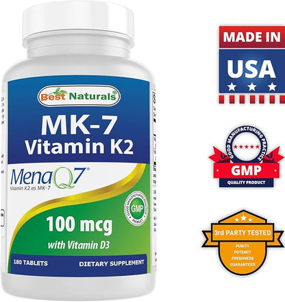 Best Naturals Biotin 10,000 Mcg & Vitamin K2 (MK7) with D3