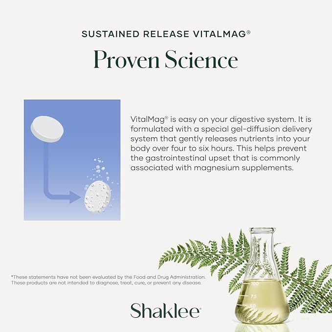 Shaklee -Sustained Release VitalMag - Magnesium Supplement for Nerve, Muscle, and Heart Health - Potassium & Boron Blend - Supports Cardiovascular Health - Easy Digestion - 30 Tablets
