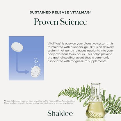 Shaklee -Sustained Release VitalMag - Magnesium Supplement for Nerve, Muscle, and Heart Health - Potassium & Boron Blend - Supports Cardiovascular Health - Easy Digestion - 30 Tablets