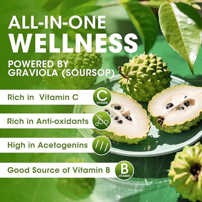 Soursop Graviola Liquid Drop for Cell Support & Regeneration, Immune System and Gut Health Support, Soursop Bitters Liquid, Herbal Goodness, Sugar/Gluten Free, Natural Flavor, 4 Fl Oz