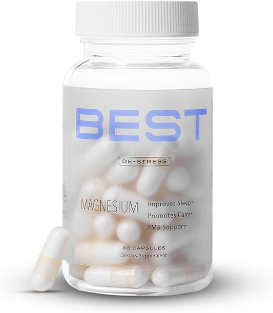 Best Magnesium Glycinate Capsules 175mg | Support for Stress Relief, Sleep, Heart Health, Nervous System and Muscles | Magnesium Supplement to Support Sleep | Vegan | 30 Day Supply - 30 Count