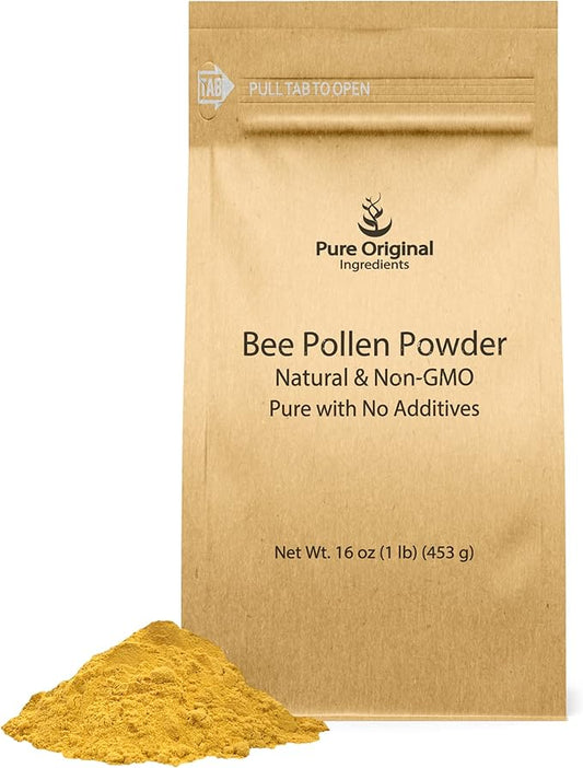 PURE ORIGINAL INGREDIENTS Bee Pollen Powder, 1 lb, No fillers, Undiluted Supplement