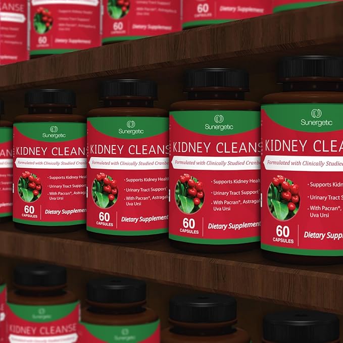 Premium Kidney Cleanse Supplement – Powerful Kidney Support Formula with Cranberry Extract Helps Support Healthy Kidneys & Urinary Tract Support– 60 Vegetarian Capsules