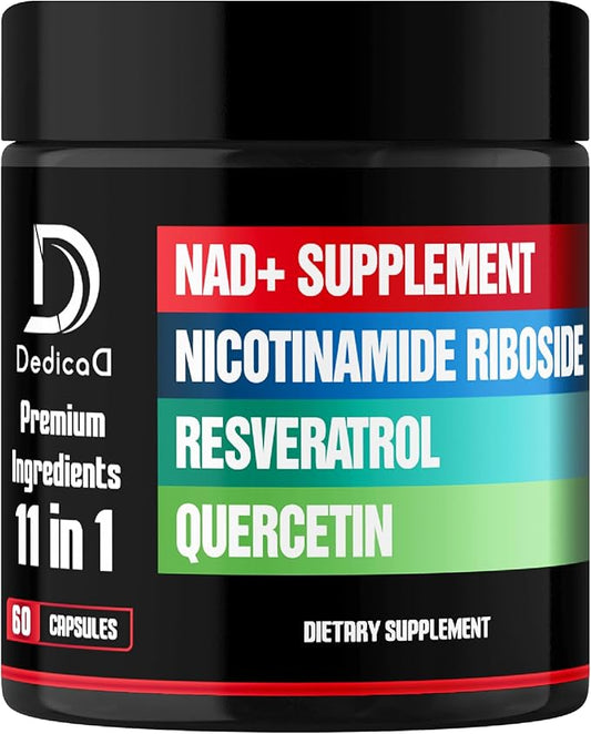 11in1 NAD+ Supplement with Nicotinamide Riboside, Quercetin, Resveratrol and 8 More - 2 Month Supply