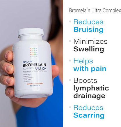 Bruizex Ultra Bromelain and Quercetin Bruising Relief Supplement, 120 Capsules | Bruised Skin, Trauma Recovery and Swelling Surgery Supplements | Contains Bromelain, Quercetin, Turmeric and Boswellia