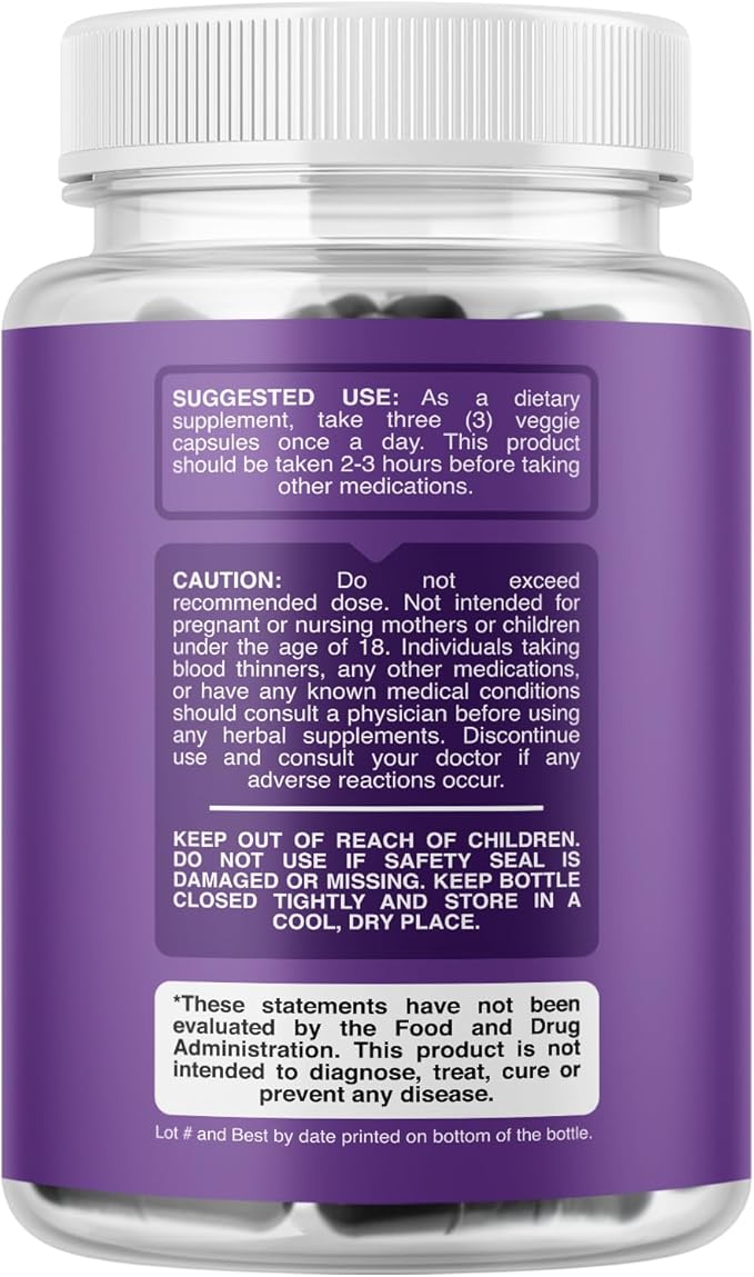 Phytoral Activated Charcoal Pills Detox & Cleanse - Purifying Coconut Capsules with 1200 mg Per Serving for Bloating Relief - Active Detoxification Supplement for Body & Gut Health - 90 Count x3 Pack