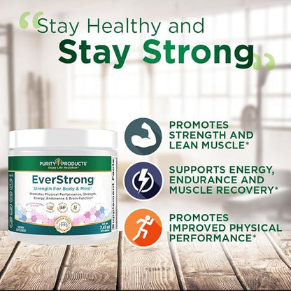 Purity Products EverStrong Powder from Muscle Matrix Blend - Creapure Creatine - Boron (FruiteX-B PhytoBoron) - CoffeeBerry Extract - Boosted with 1000 IU Vitamin D - Berry Burst (210 g)