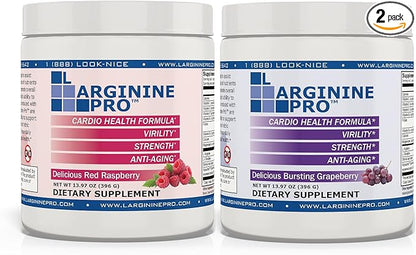L-ARGININE PRO | 5,500mg L-Arginine Plus L-Citrulline 1,100mg Raspberry & Grape Powder Drink Mix Supplement for Increased Nitric Oxide Production