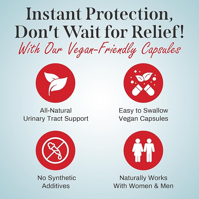 Double Action Cranberry Capsules – Urinary Tract Supplement for Women and Men, Supports Urinary Health – Experience The Benefits for Wellness and Confidence