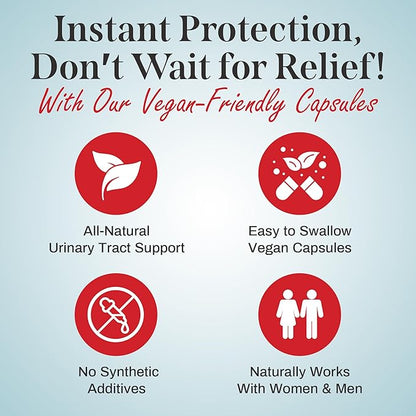 Double Action Cranberry Capsules – Urinary Tract Supplement for Women and Men, Supports Urinary Health – Experience The Benefits for Wellness and Confidence