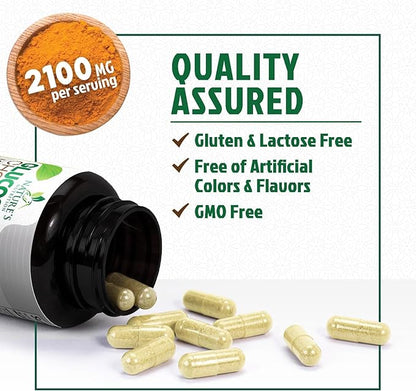 Glucosamine Chondroitin MSM 2100mg Complex - Joint Support Supplement Turmeric & Boswellia, Triple Strength Glucosamine Capsules - Support for Joint Mobility with Quercetin Bromelain - 180 Capsules