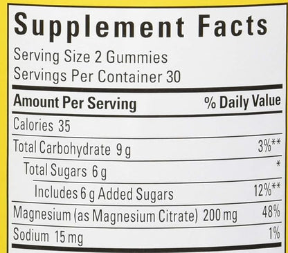 Nature Made High Absorption Magnesium Citrate 200mg Gummies, 60 Count, Mixed Berry, 60 Count (Pack of 12)
