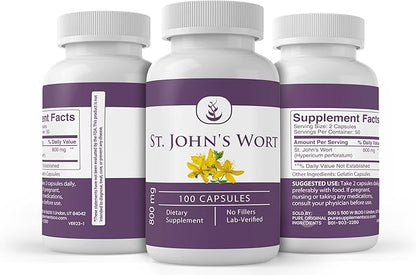 PURE ORIGINAL INGREDIENTS St. John's Wort, (100 Capsules) Always Pure, No Additives Or Fillers, Lab Verified