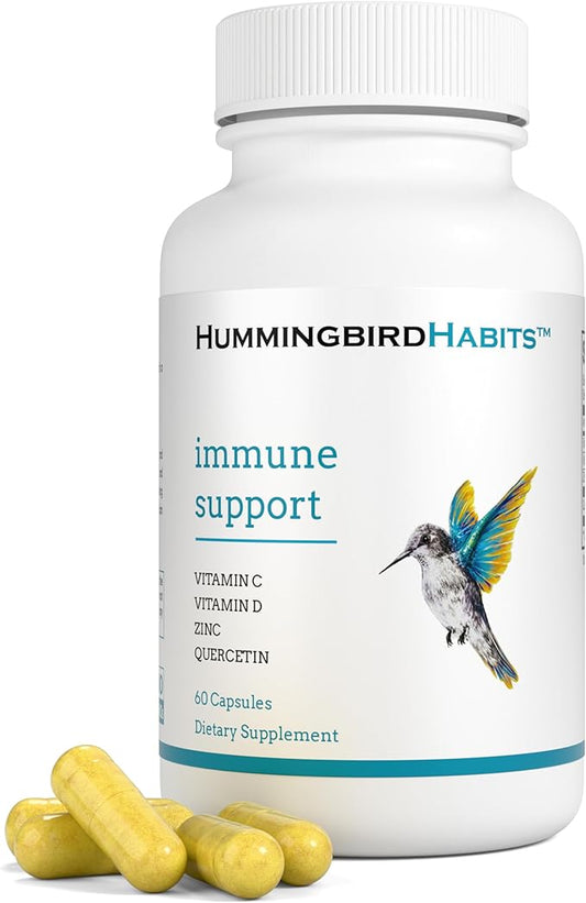 Immune Support, Zinc Quercetin Vitamin C and D Immune Complex, Dihydrate Quercitin Supplements 500 with Zinc Vitamin C D3 for Immunity Support, Vegan Supplement (60 Capsules)