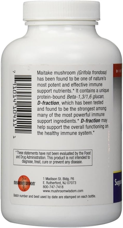 MUSHROOM WISDOM Maitake Mushroom Extract D-Fraction 360 Capsules
