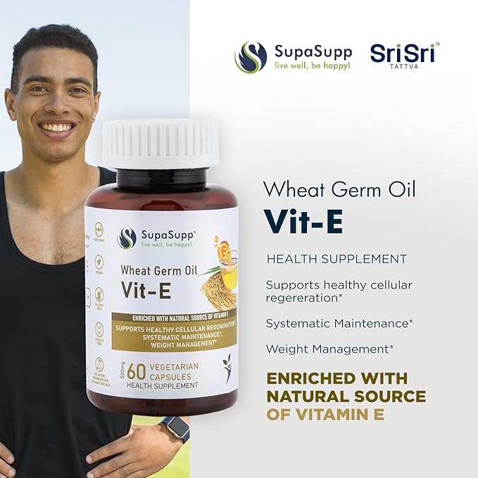 SRI SRI TATTVA VIT-E Wheat Germ Oil, 500mg (60 Capsules)
