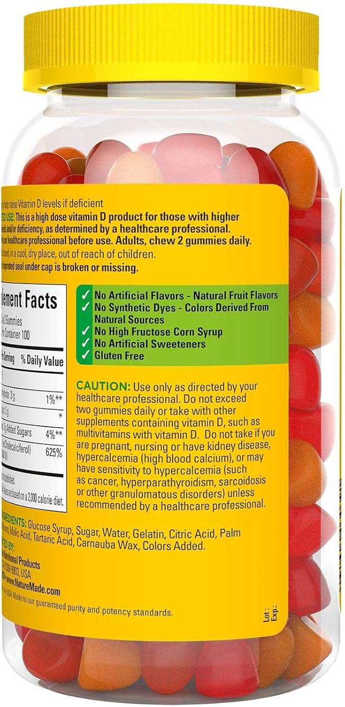 Nature Made Extra-Strength Vitamin D3 5000 IU (125 mcg) Gummies (200 Count)