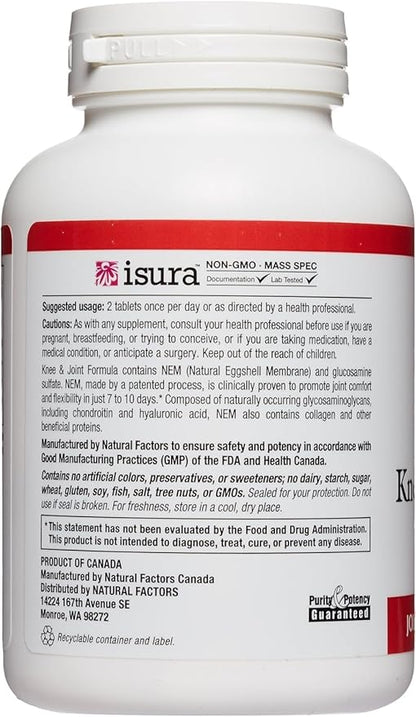 Natural Factors, NEM Knee & Joint Formula, Promotes Flexibility and Comfort, 60 Tablets