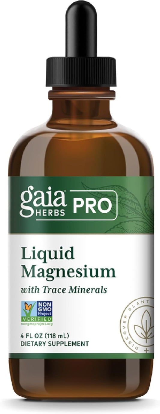 Gaia Herbs Pro Liquid Magnesium with Trace Minerals - Cellular Energy & DNA Production Support Supplement - Liquid Health Supplement with Boron Lithium & Potassium - 4 fl oz (48 Servings)