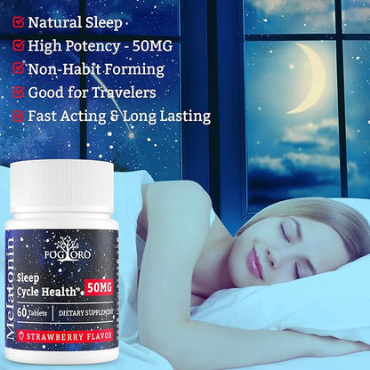 Powerful Melatonin -Fall Asleep Faster, Stay Asleep Longer,Easy to Take