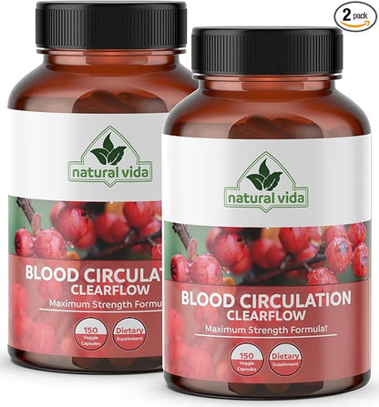 Blood Circulation 600mg Supplement - 300 Capsules - with Hawthorne, Ginger, Horse Chestnut, Butchers Broom, Cayenne, Diosmin