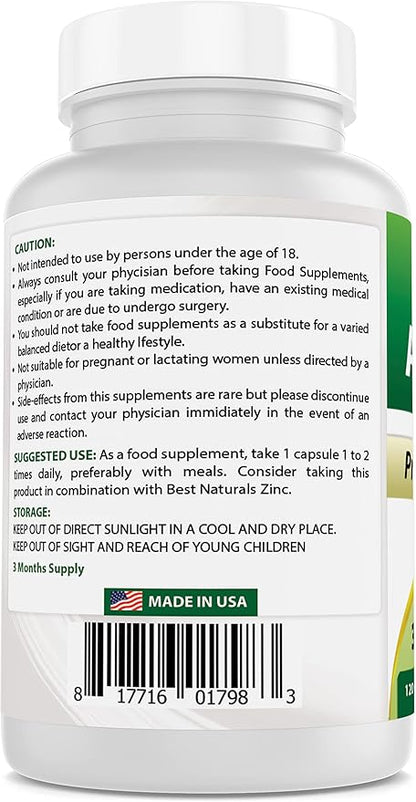 Best Naturals Astragalus Capsule, 1000 mg, 120 Count